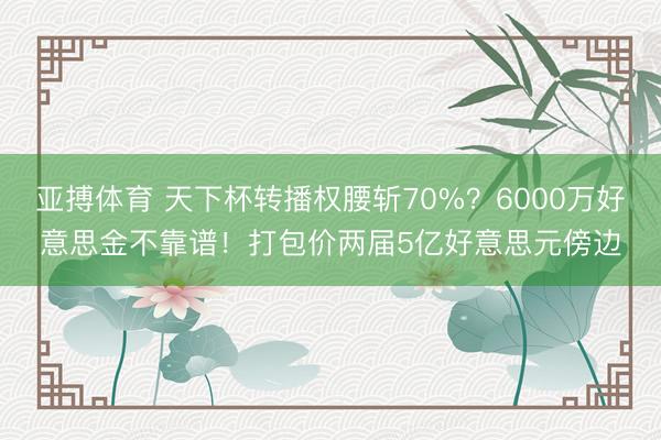 亚搏体育 天下杯转播权腰斩70%？6000万好意思金不靠谱！打包价两届5亿好意思元傍边