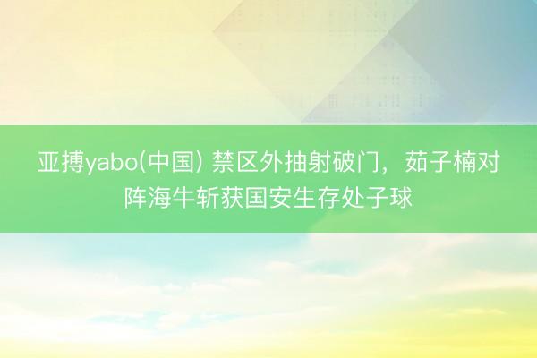 亚搏yabo(中国) 禁区外抽射破门，茹子楠对阵海牛斩获国安生存处子球