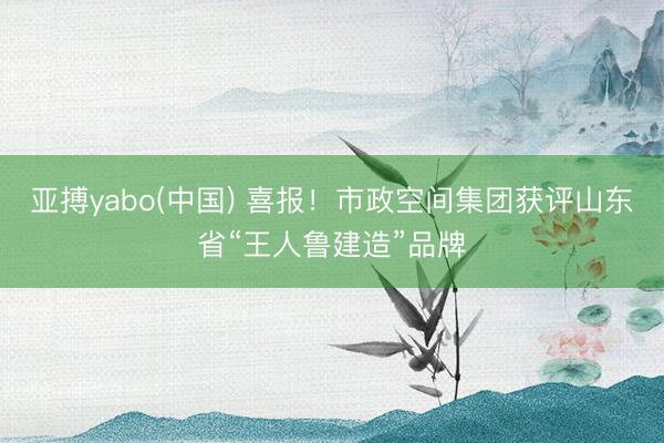 亚搏yabo(中国) 喜报！市政空间集团获评山东省“王人鲁建造”品牌