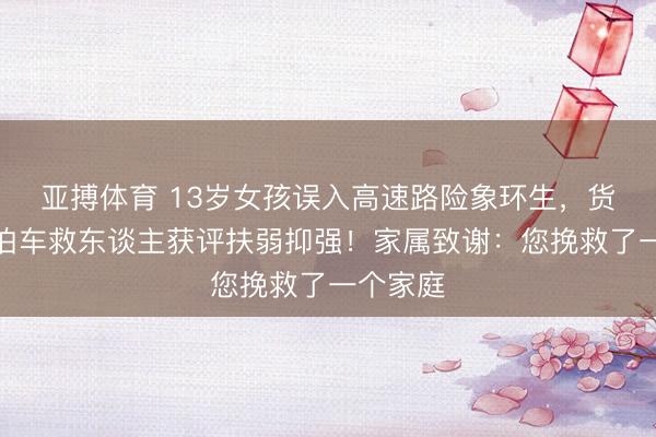 亚搏体育 13岁女孩误入高速路险象环生，货车司机泊车救东谈主获评扶弱抑强！家属致谢：您挽救了一个家庭