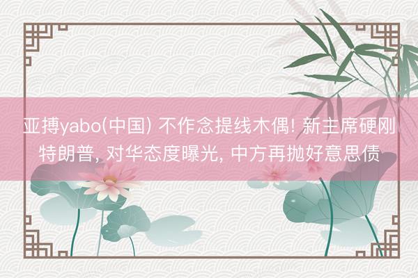 亚搏yabo(中国) 不作念提线木偶! 新主席硬刚特朗普， 对华态度曝光， 中方再抛好意思债