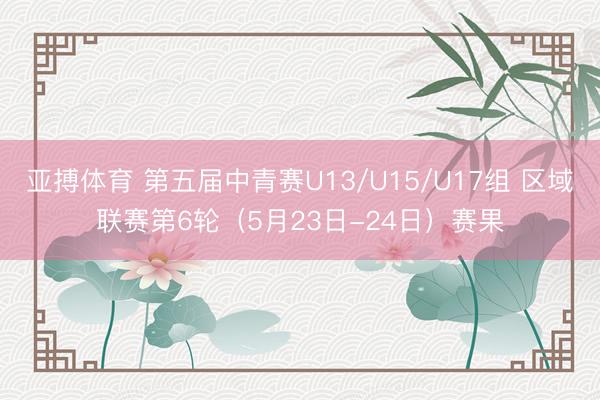 亚搏体育 第五届中青赛U13/U15/U17组 区域联赛第6轮（5月23日-24日）赛果