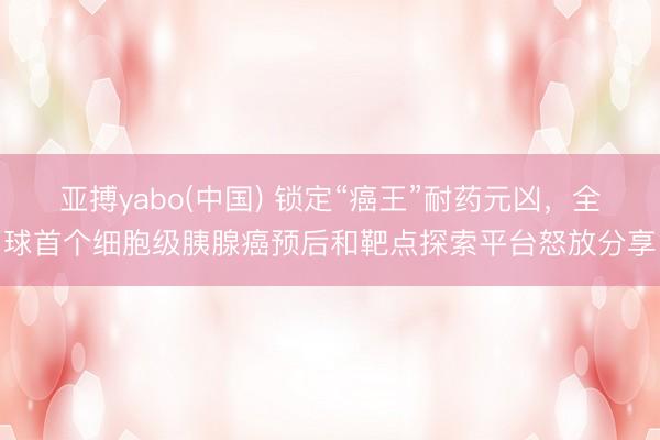 亚搏yabo(中国) 锁定“癌王”耐药元凶，全球首个细胞级胰腺癌预后和靶点探索平台怒放分享