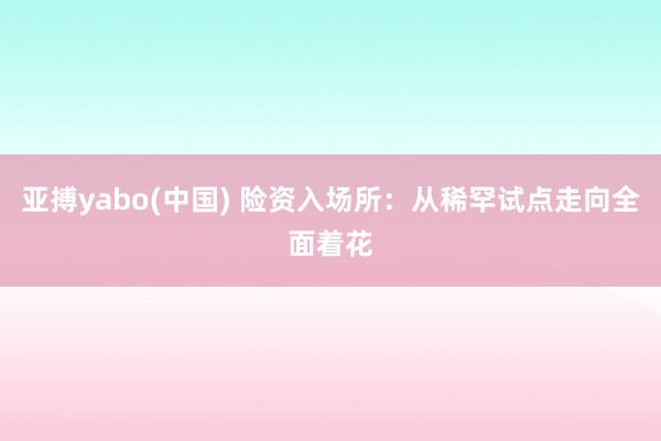 亚搏yabo(中国) 险资入场所：从稀罕试点走向全面着花